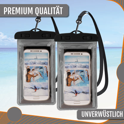 Active Peak 2er Set wasserdichte Smartphonetasche; Schwarz
