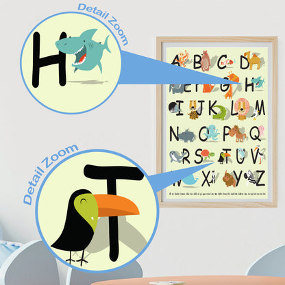 Poster: Tier ABC für Kinder; Größe: 59,4 x 42 cm