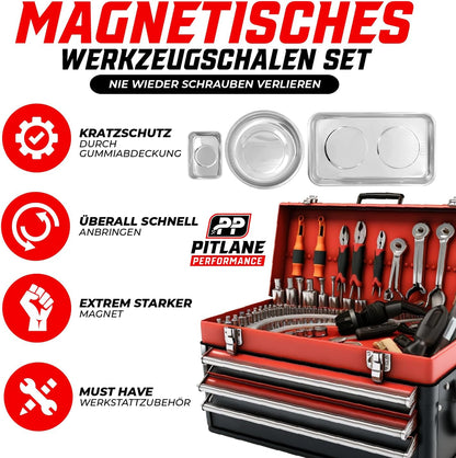 Magnet Schraubenschalen Edelstahl 3er Set