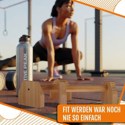 Liegestützgriffe aus Holz; 2er Set