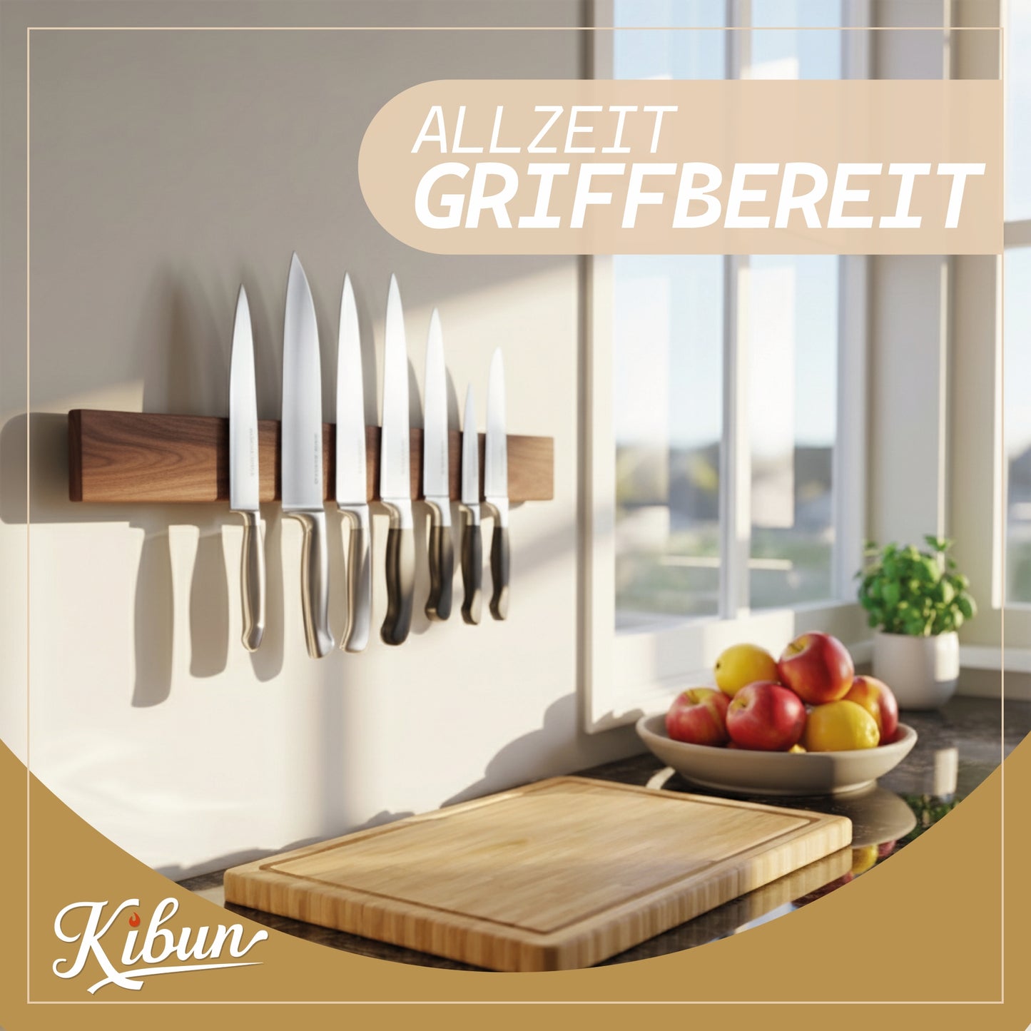 Magnetleiste aus Holz 40 cm Messerhalter