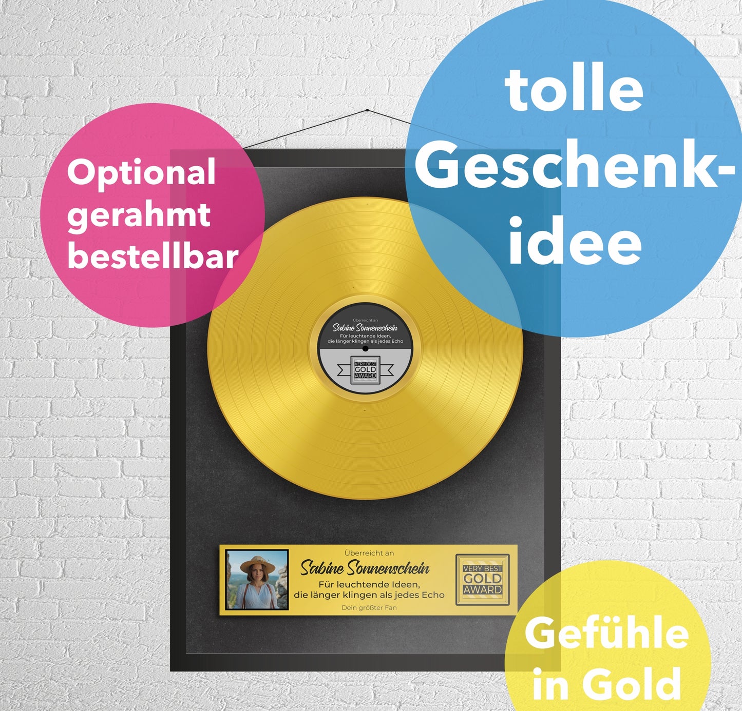Poster personalisiert: Goldene Schallplatte