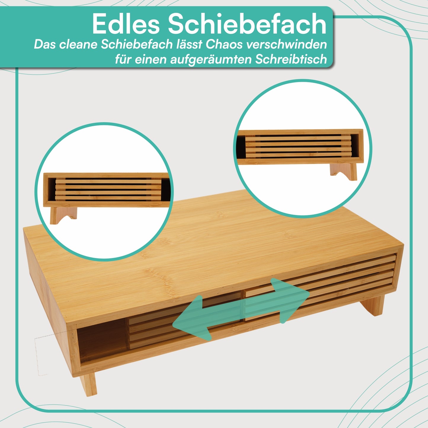 Monitorständer mit Schiebefach 42 x 24 x 10,5 cm