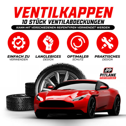 Pitlane Performance® Schrader Ventilkappen 10 Stück