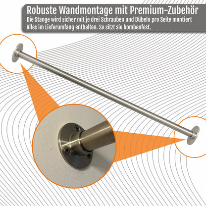 Klimmzugstange aus Edelstahl Maßanfertigung inkl. Befestigungsmaterial