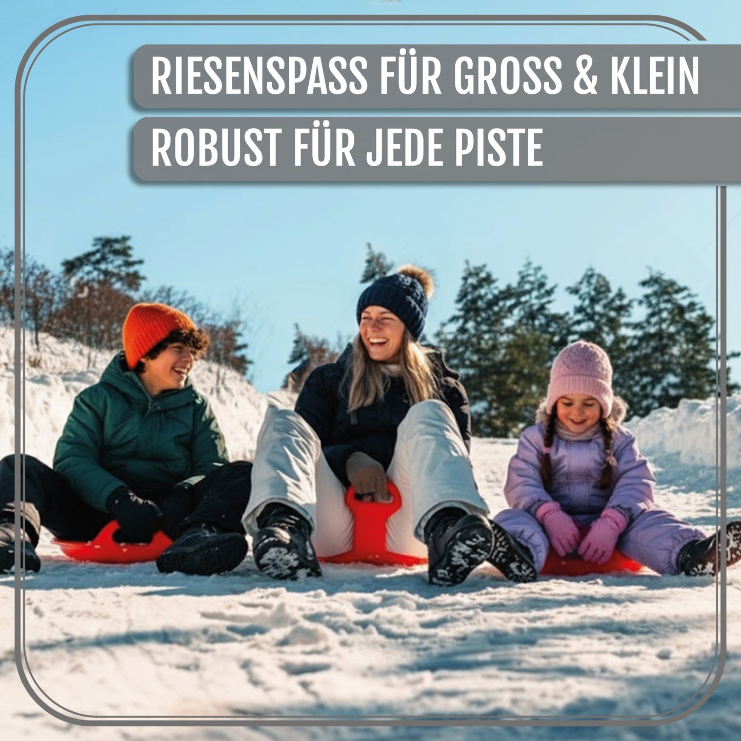 Po-Po Rutscher Bob Rodel Schlitten für Kinder & Erwachsene