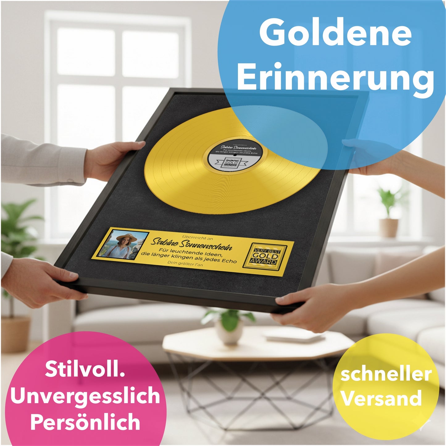 Poster personalisiert: Goldene Schallplatte