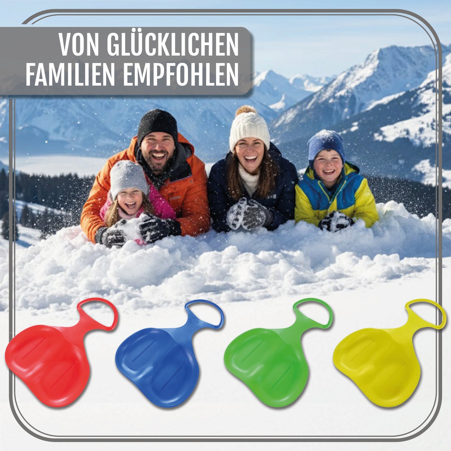 Po-Po Rutscher Bob Rodel Schlitten für Kinder & Erwachsene