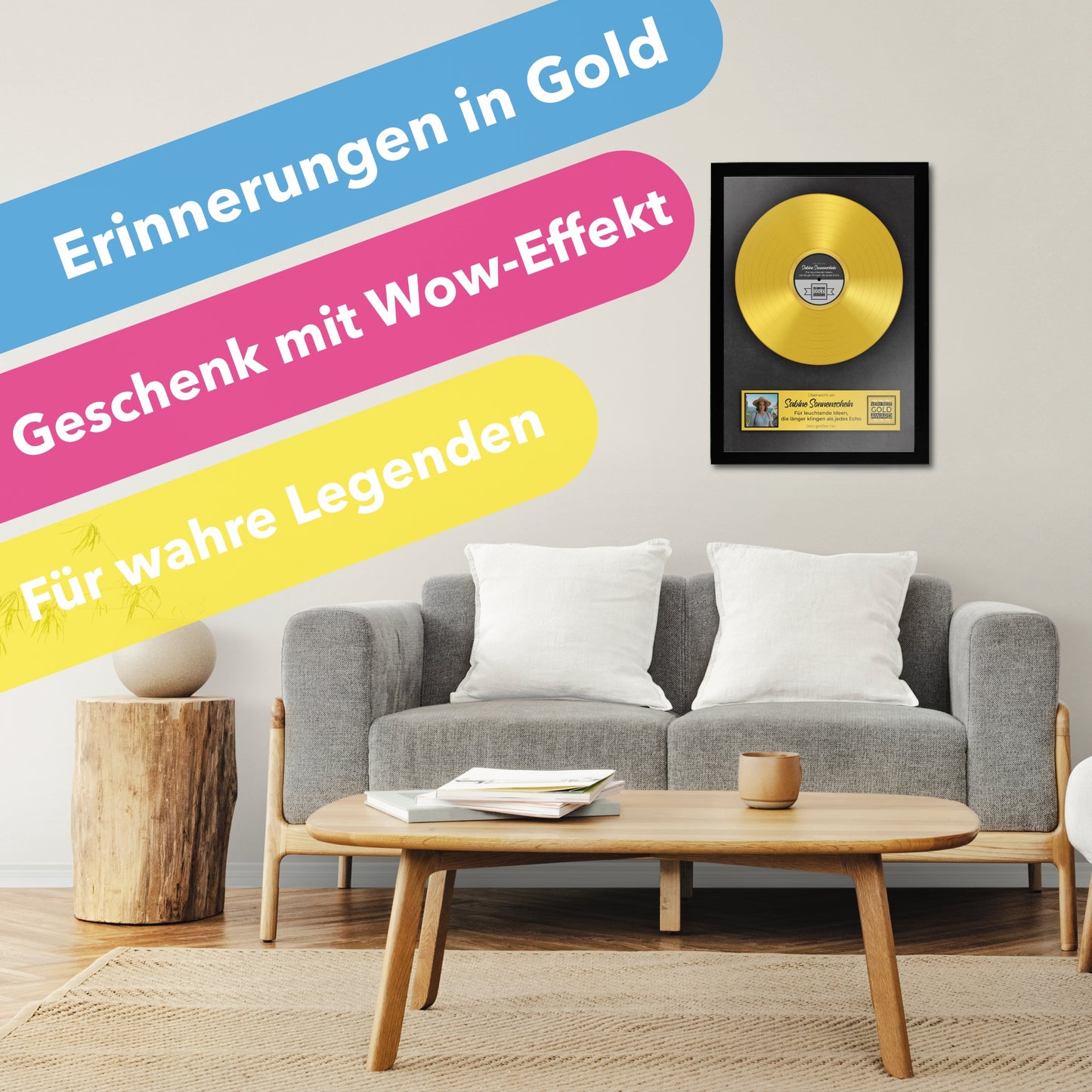 Poster personalisiert: Goldene Schallplatte