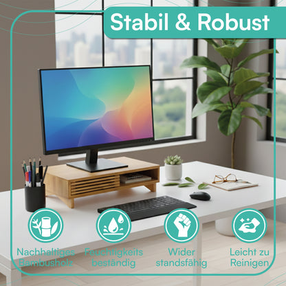 Monitorständer mit Schiebefach 42 x 24 x 10,5 cm