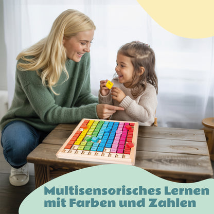 Multiplikationsbrett aus Holz